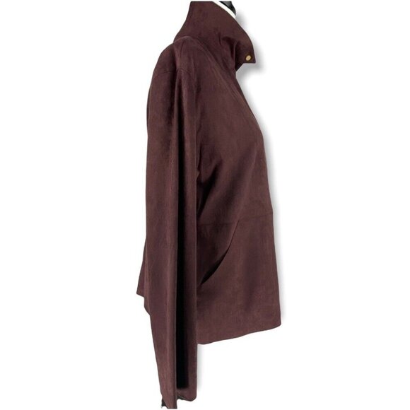 Yansi Fugel Women's NWT Wine Metro Quarter Zip Long Sleeve Microfiber Top S/C41 - Picture 3 of 15